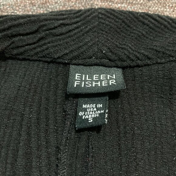 Eileen Fisher Jacket Blazer Women's Small Black Textured Ribbed Made in USA - Picture 5 of 11